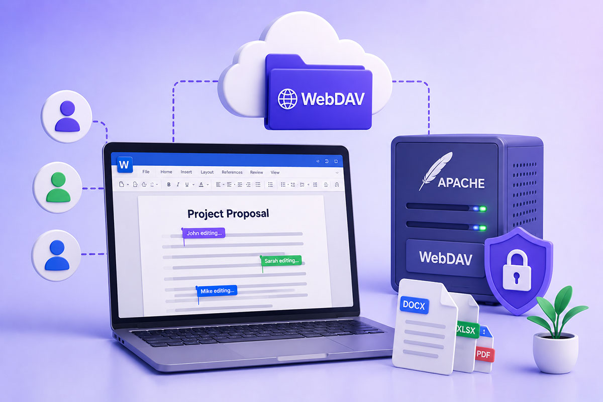 Can Microsoft Office Co-Author Documents on an Apache WebDAV Server?