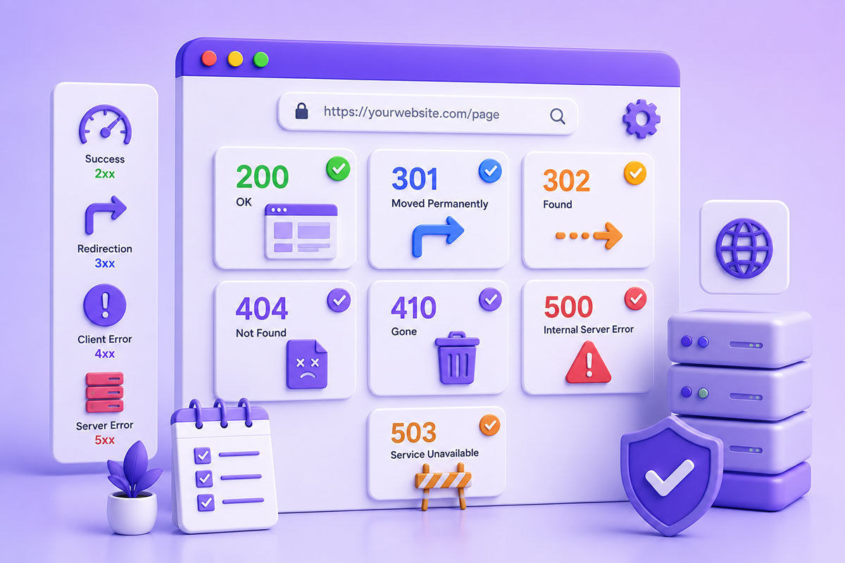 HTTP Status Codes Explained: When to Use 200, 301, 302, 404, 410 & 500