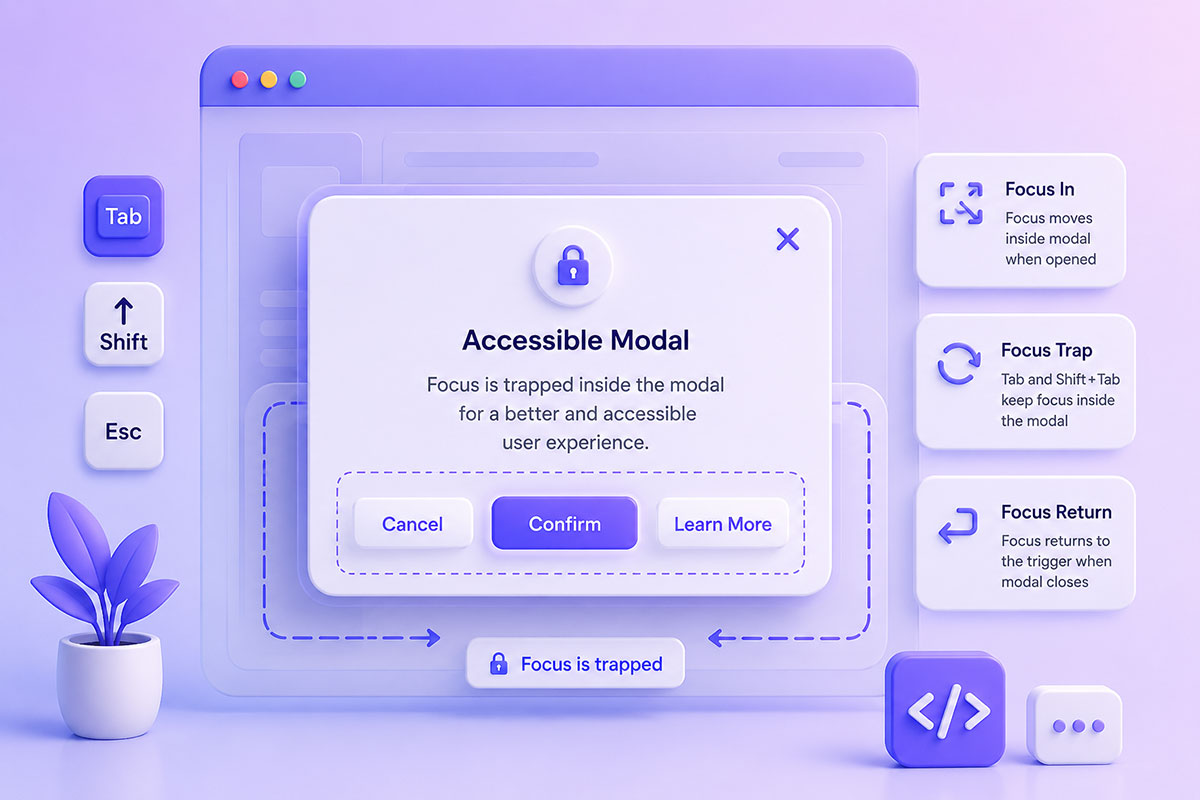 Featured image for “Trap Focus Inside an Element: Building Accessible Modals with JavaScript”